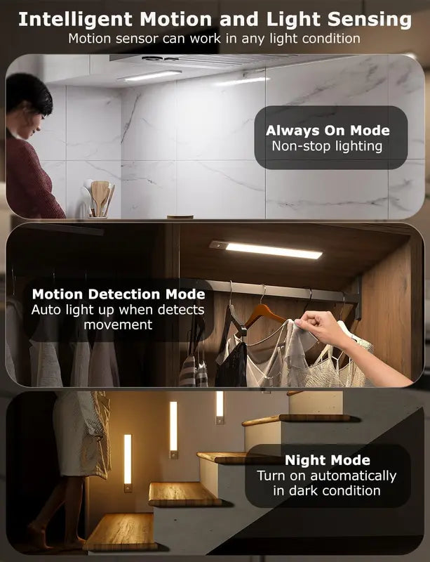 Motion sensor cabinet lights with Remote (pack of 4)