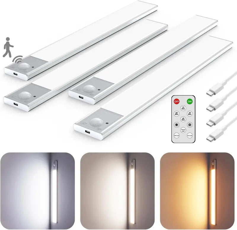 Motion sensor cabinet lights with Remote (pack of 4)